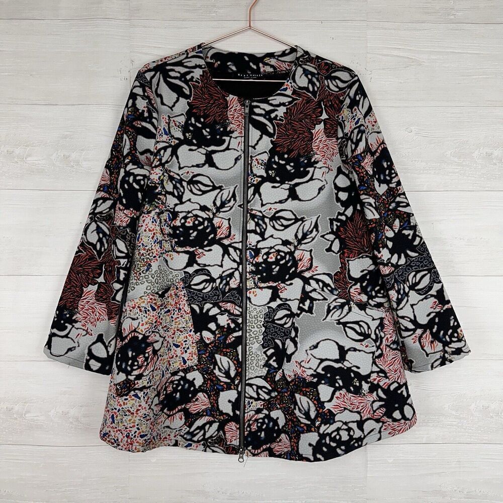 Bryn Walker Juniper Jacket Women S‎ Oversized Lagenlook A Line Full Zip Floral